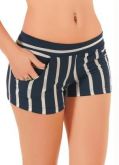 Shorts Listrado Azul e Branco