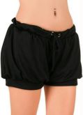 Short Balonê Preto com Cordão para Regulagem